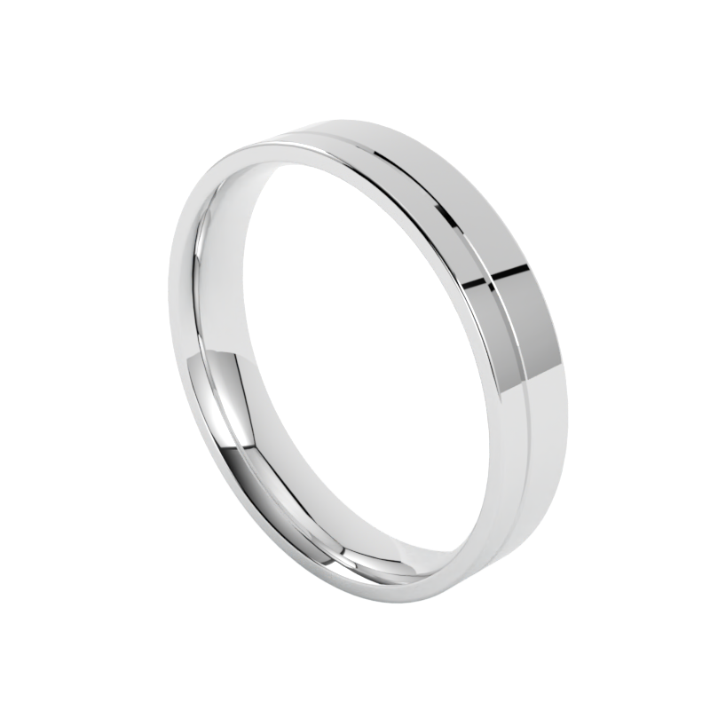 Komfortowa obrączka ślubna z białego złota